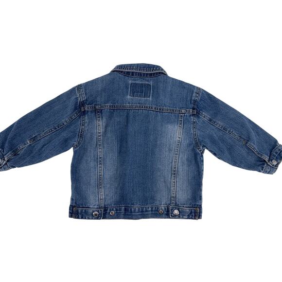 Levi Strauss Toddler Boys Denim Trucker Jacket 4T Snaps Biker Levi's Jean Jacket - Picture 4 of 8